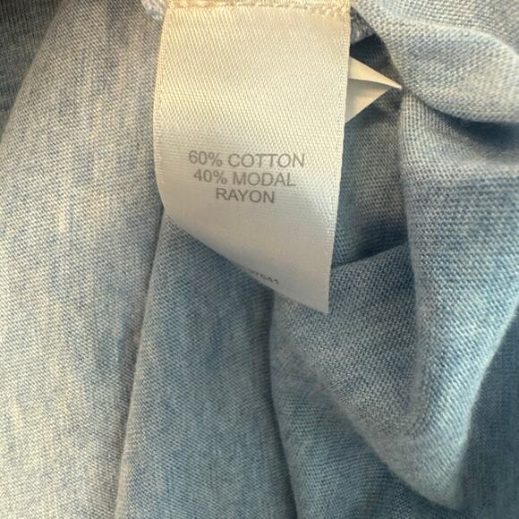 Pure Jill Light Blue Asymmetrical Tunic Top Women’s Size M 3/4 Sleeve - Picture 6 of 6